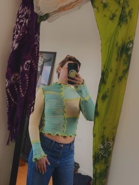 ASOS bell sleeve patchwork sweater